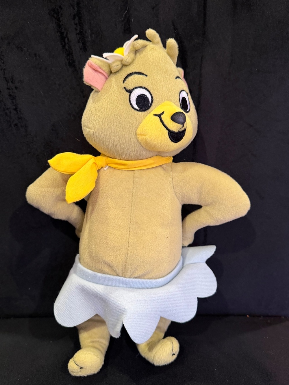 Plush Bear with Yellow Scarf and Light Blue Skirt - Soft Kids Stuffed Animal